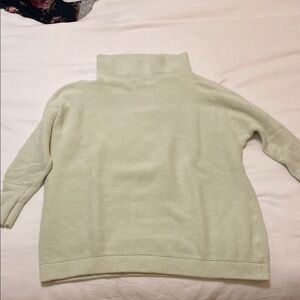 Women's light green oversized Turtleneck Sweater